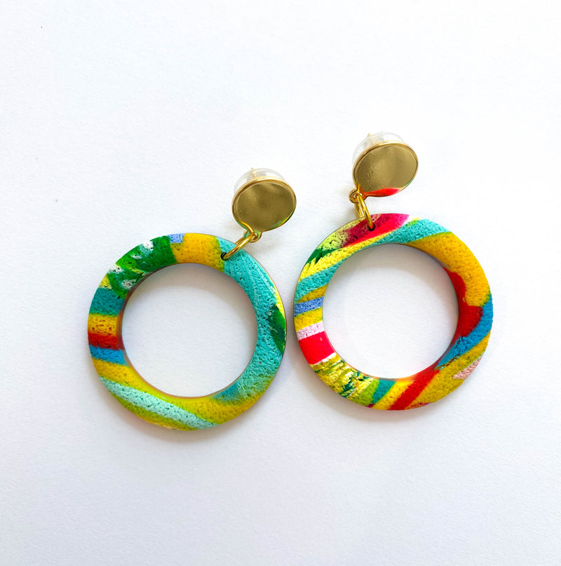 Hoop // Art Print + Brass Earrings
