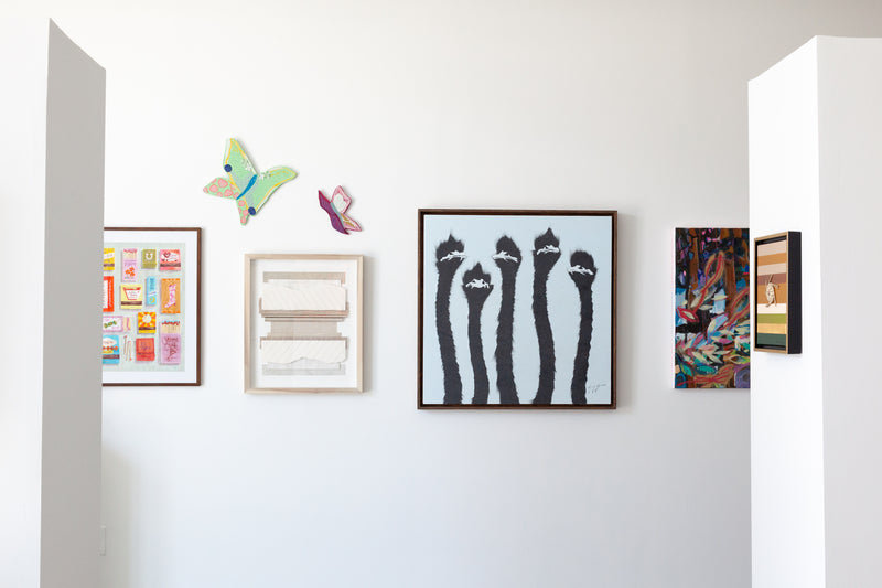 Five Shimmering Blue Ostrich