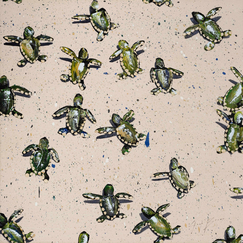 Tan Glitter Turtles