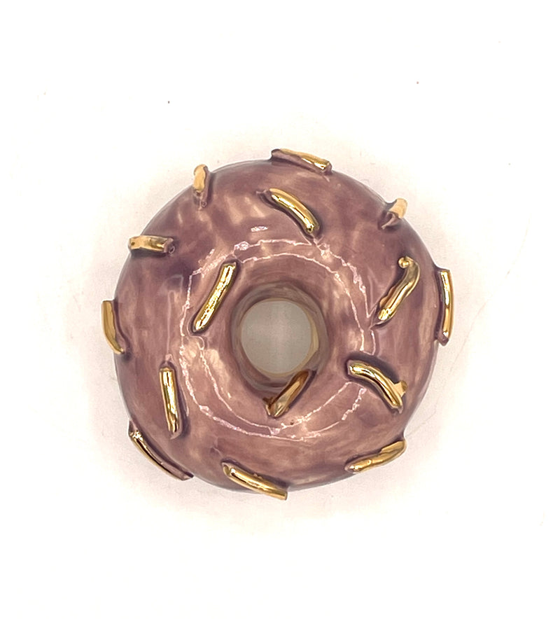Purple Gold Sprinkle Mini Donut