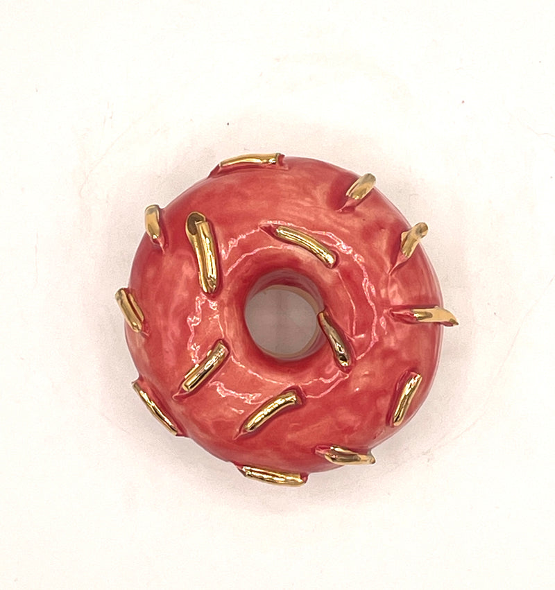 Red Gold Sprinkle Mini Donut