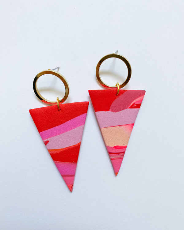 Triangle // Barbie Core Print Earrings