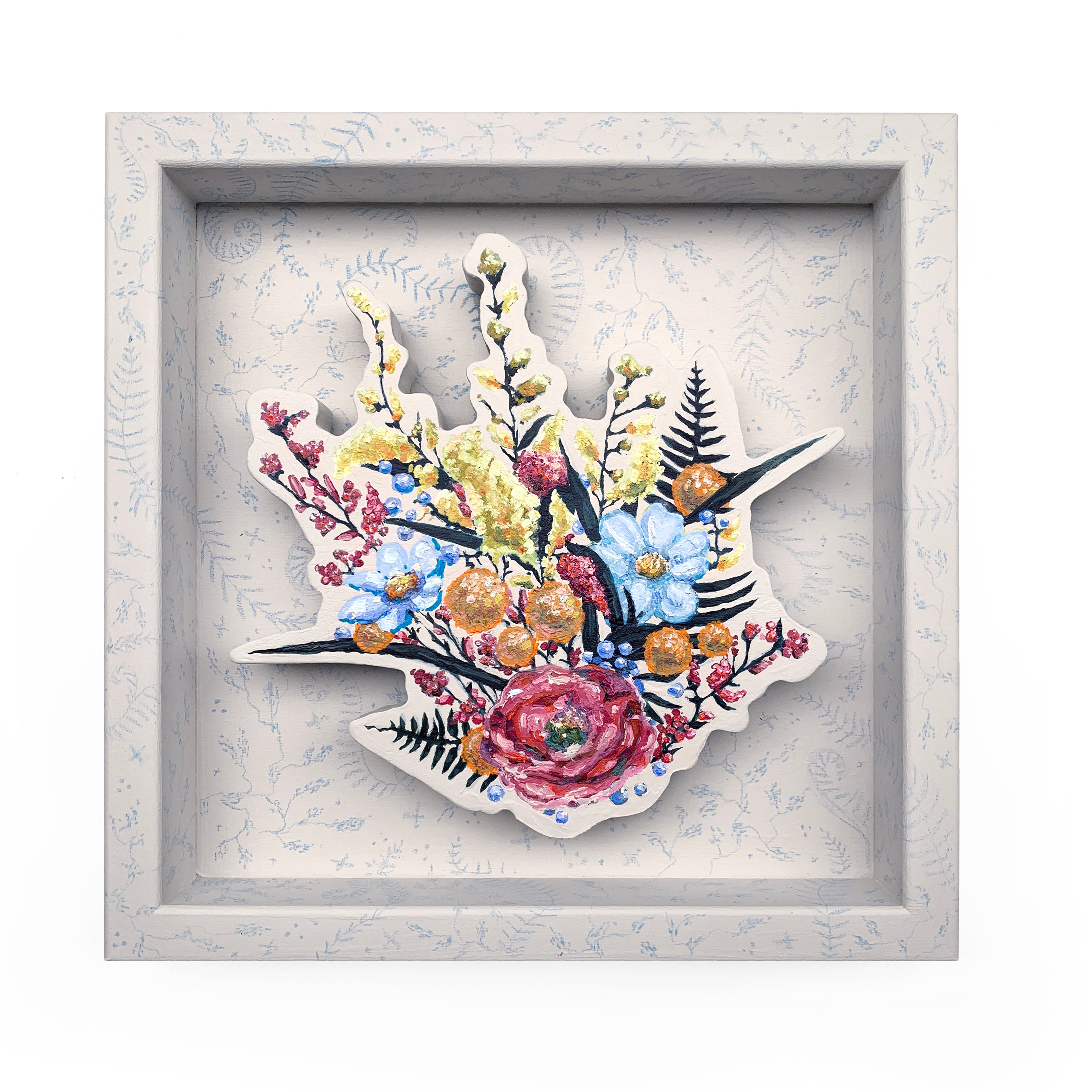 Bouquet on Blue and Cream by Emily Furr – The Miller Gallery
