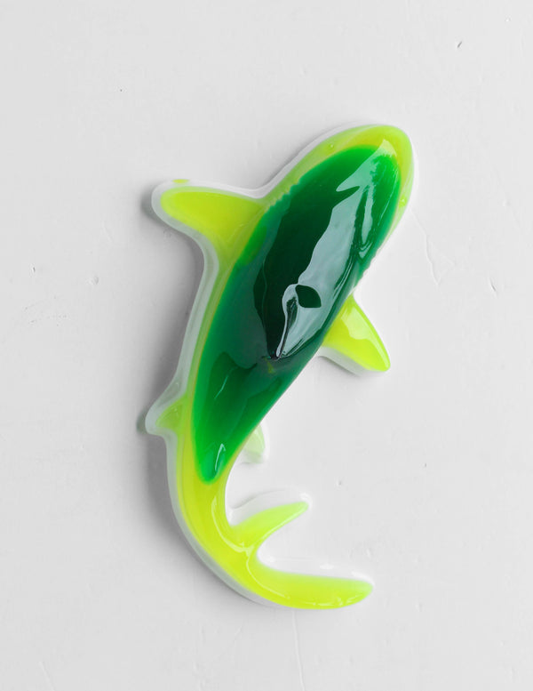 Gummy Shark in Rainbow Tropical (emerald, neon yellow)