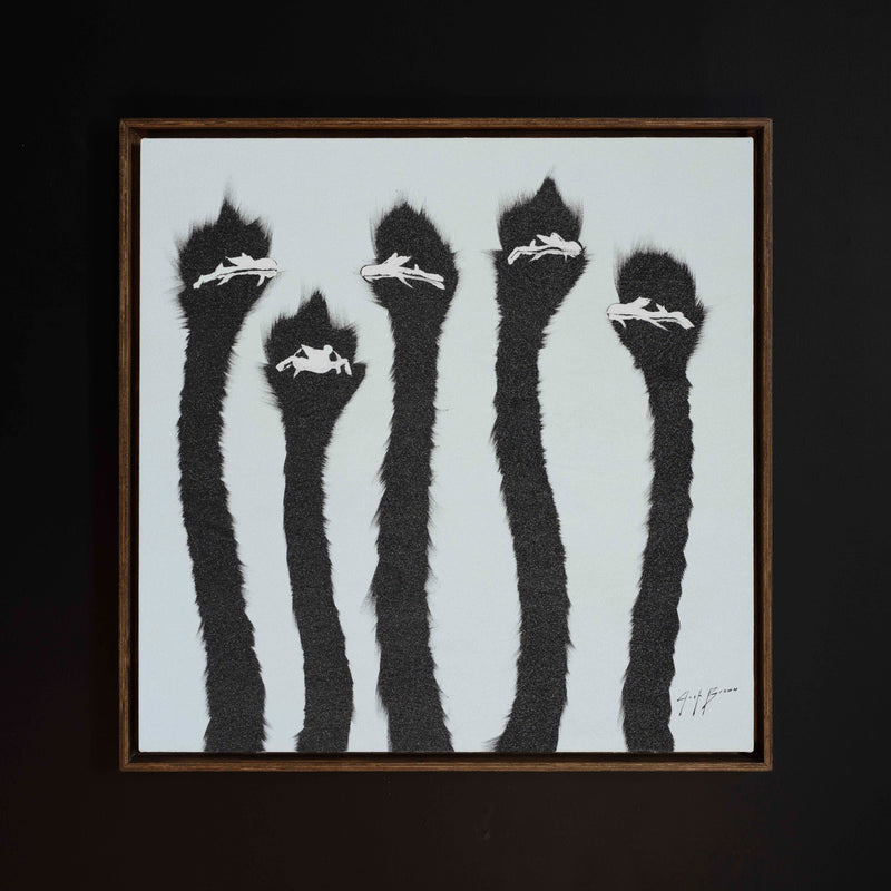 Five Shimmering Blue Ostrich