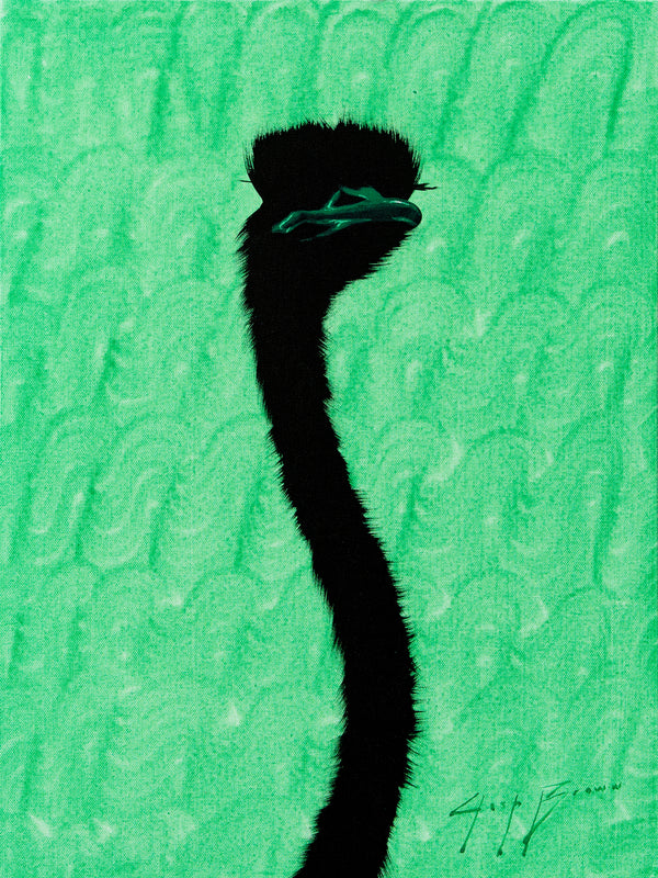 Green Ostrich On Permanent Green Wash