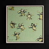 Green Sea Turtles On Green Glittering Beach