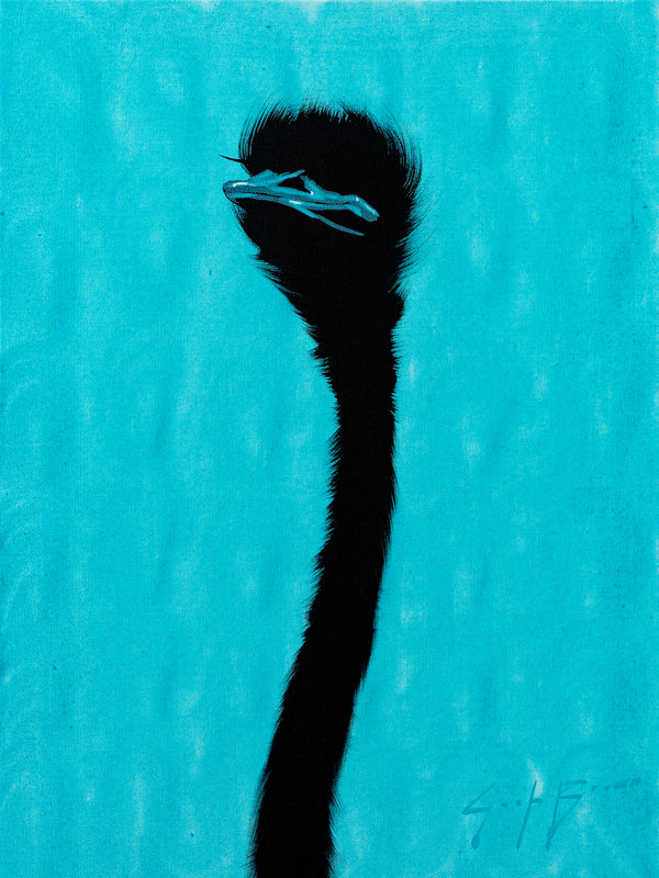 Teal Ostrich On Teal