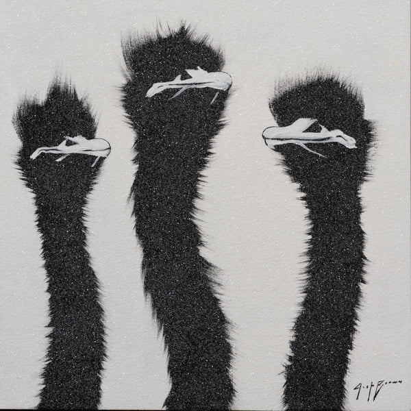 Three Sparkling White Ostrich