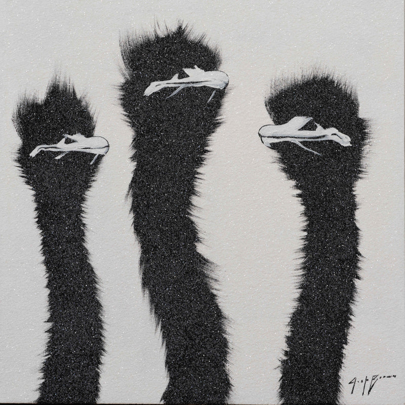 Three Sparkling White Ostrich