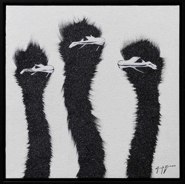 Three Sparkling White Ostrich
