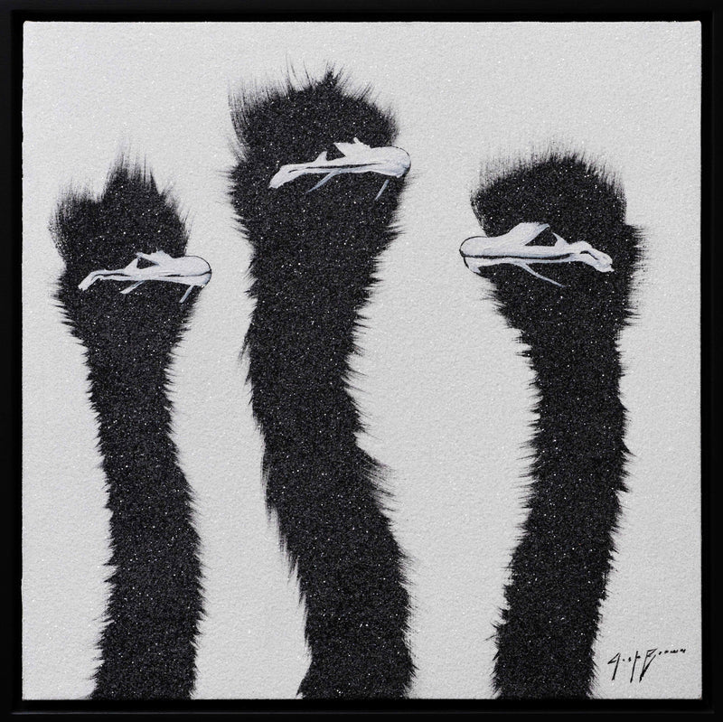 Three Sparkling White Ostrich