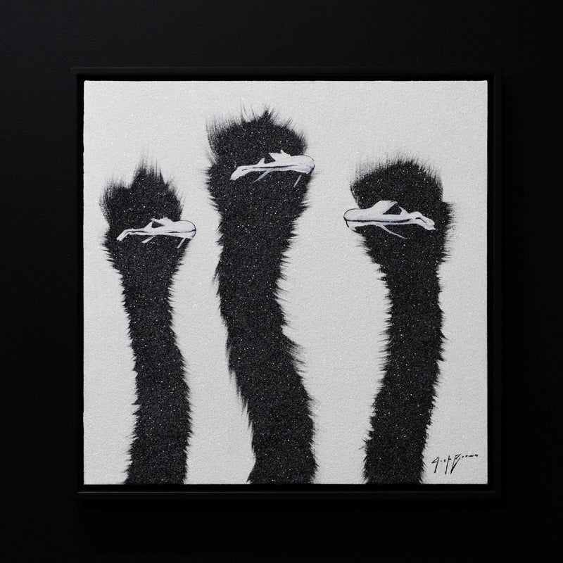 Three Sparkling White Ostrich