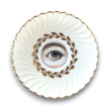 Lover's Eye Painting on an English Mintons Gilt Foliate Wreath Plate