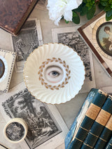 Lover's Eye Painting on an English Mintons Gilt Foliate Wreath Plate