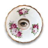 Lover's Eye Painting on an English Rose Plate