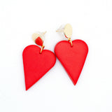 Large Red Heart Earrings