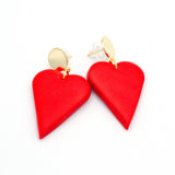 Large Red Heart Earrings