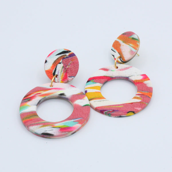 Hoop I // Spring Art Print Textured Earrings