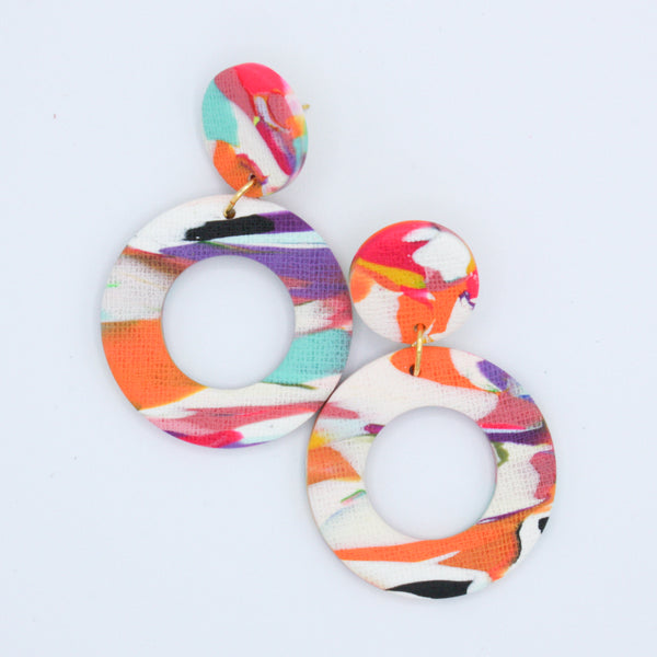 Hoop II // Spring Art Print Textured Earrings