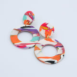 Hoop II // Spring Art Print Textured Earrings