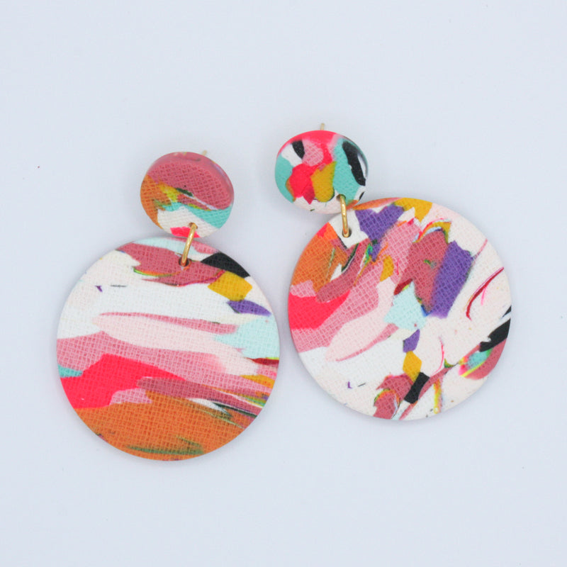 Katie // Spring Art Print Textured Earrings