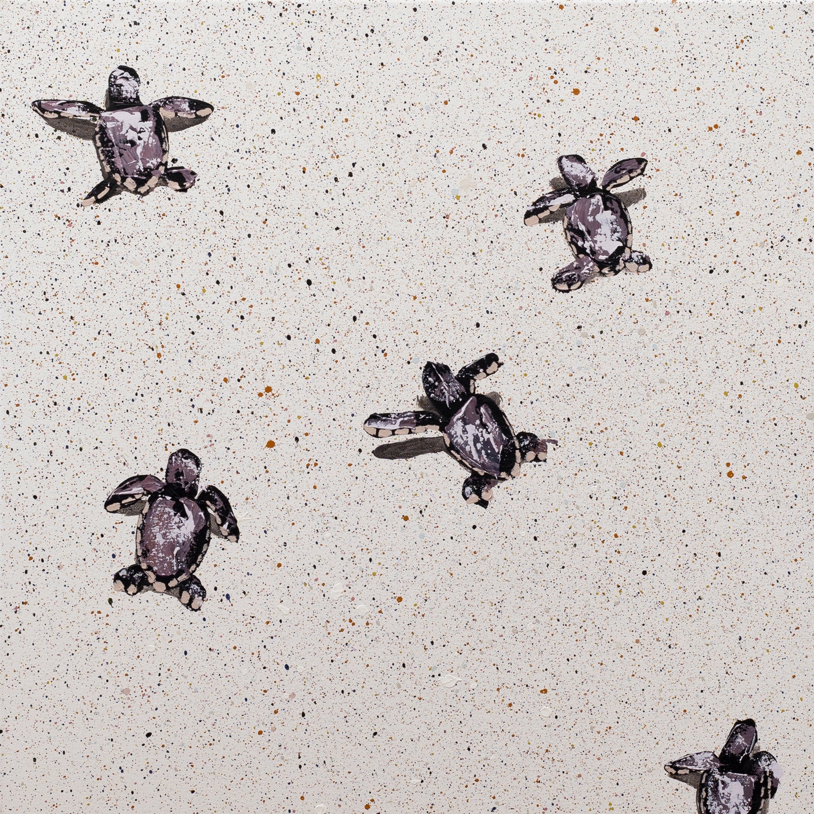 Five Mauve Sea Turtles on Pop Tart | Josh Brown – The Miller Gallery