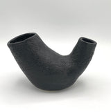 Double Matte Black Vase