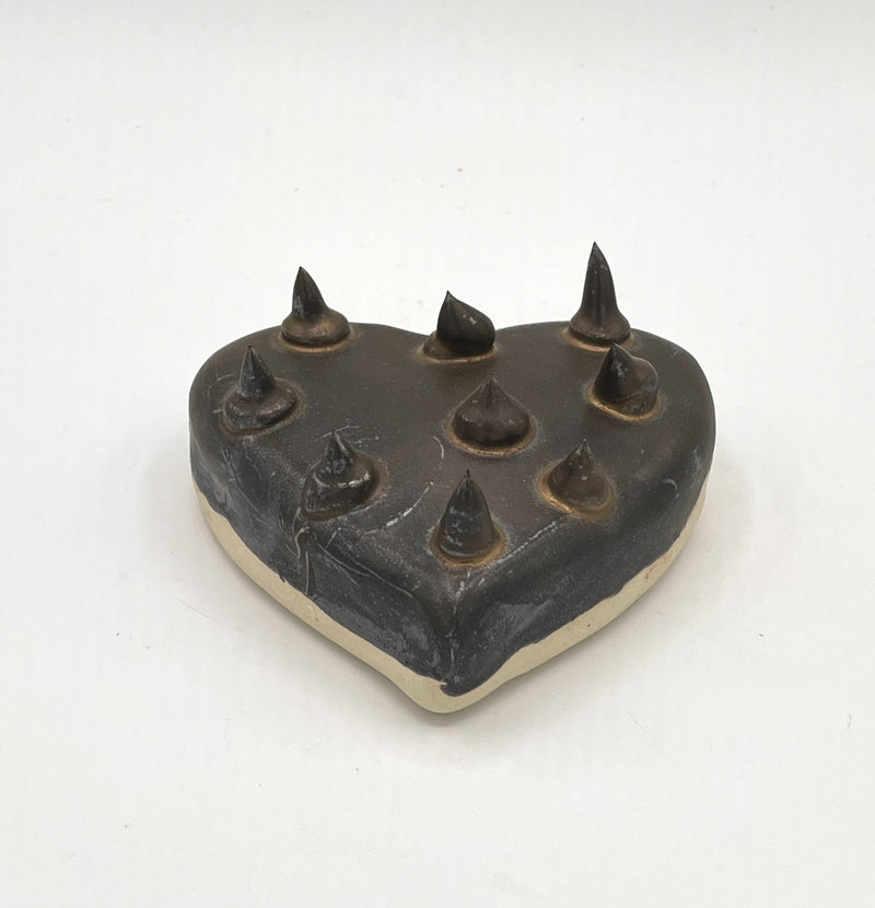 Steel Glaze Spike Wall Heart